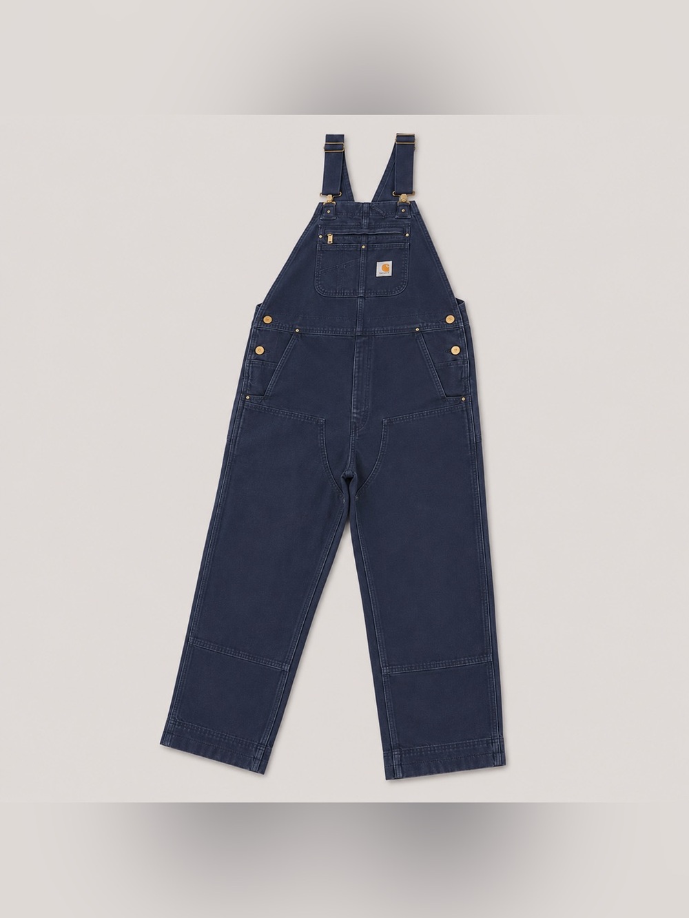 Carhartt Navy Duck Canvas Bib Overalls 36x30 Unisex Workwear Utility Like New